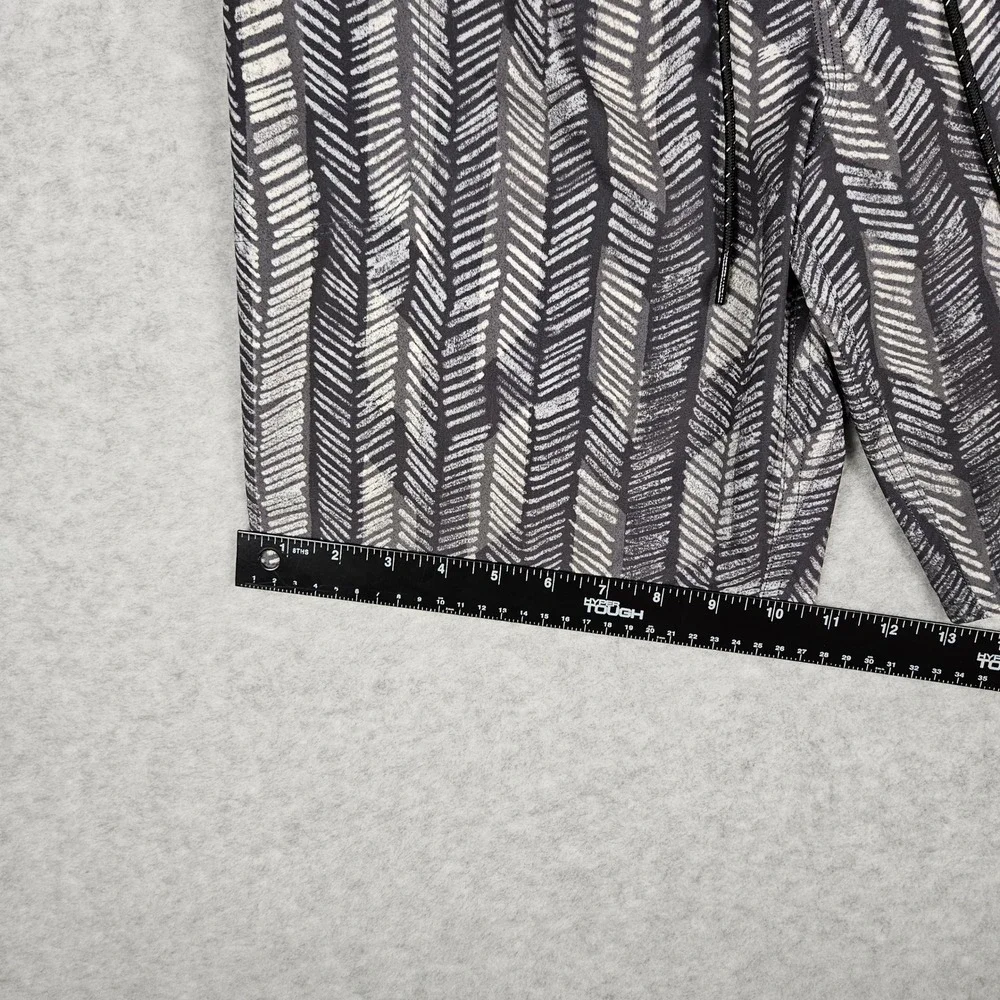 Outerknown Men 31 Black White Board Shorts Geometric Print Apex Trunks Surf Swim